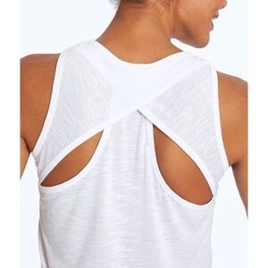 White Crossover Cutout Racerback Tank